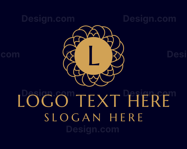 Golden Flower Mandala Logo