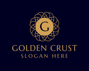 Golden Flower Mandala logo design