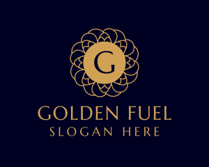 Golden Flower Mandala logo design