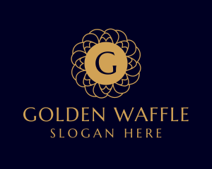 Golden Flower Mandala logo design