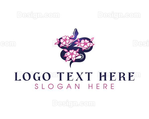 Serpent Floral Snake Logo