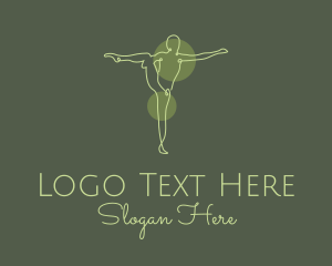 Green Yoga Stretch Monoline Logo