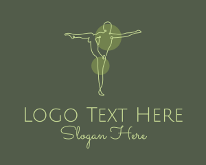 Zumba - Green Yoga Stretch Monoline logo design