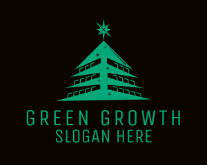 Green Christmas Tree logo design