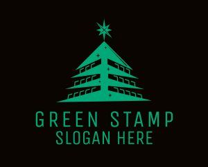 Green Christmas Tree logo design