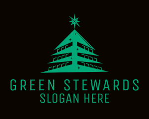 Green Christmas Tree logo design