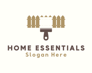 Home Fence Paintbrush logo design