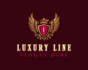 Luxury Wings Crown logo design