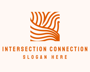 Orange Abstract Lines logo design