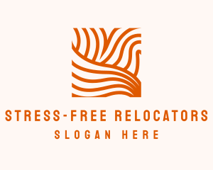 Orange Abstract Lines logo design