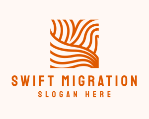 Orange Abstract Lines logo design