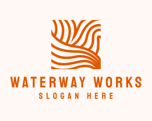 Orange Abstract Lines logo design