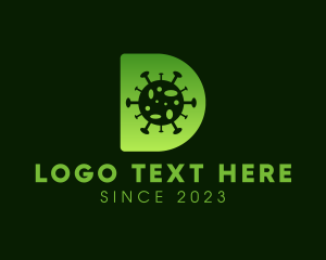 Green Letter D Virus logo