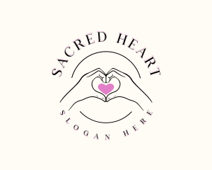 Hand Sign Heart logo design