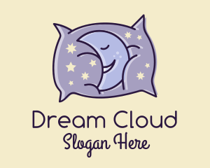 Sleepy Moon Pillow  logo design