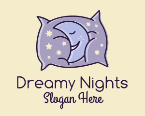 Sleepy Moon Pillow  logo design