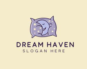 Sleepy Moon Pillow  logo design