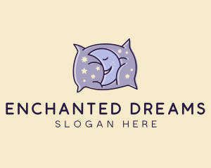 Sleepy Moon Pillow  logo design