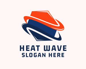 Heating Cooling Hexagon  logo design