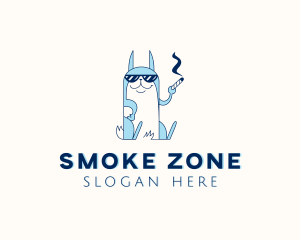 Cat Smoking Joint logo design