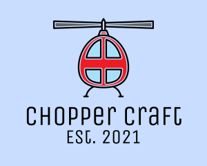 Rescue Red Helicopter  logo design