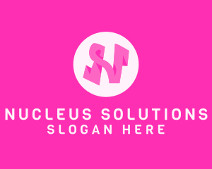 Pink Fashion Letter N logo design