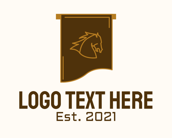 Equestrian Horse Flag logo