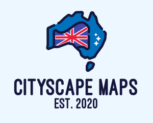 Australian Country Map logo design