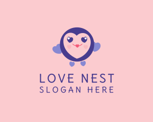 Heart Love Bird  logo design