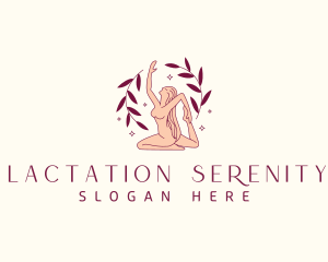 Woman Yoga Meditation Serenity logo design