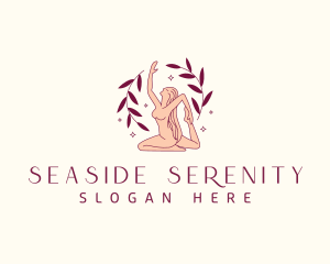 Woman Yoga Meditation Serenity logo design