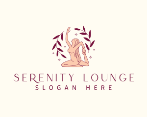 Woman Yoga Meditation Serenity logo design