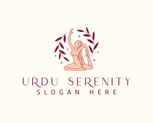 Woman Yoga Meditation Serenity logo design