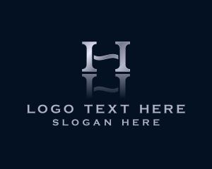 Doctor - Metallic Reflection Company Letter H logo design