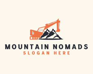 Mountain Excavator Mining Machinery logo design