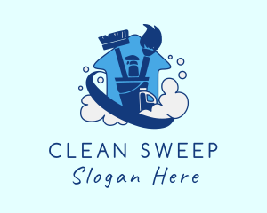 Janitorial Housekeeping Home  logo design