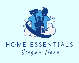 Janitorial Housekeeping Home  logo design