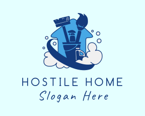 Janitorial Housekeeping Home  logo design