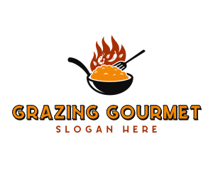 Wok Fire Cooking logo design