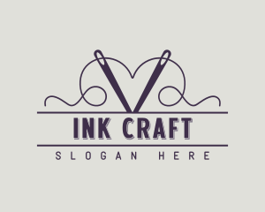 Dressmaker Crafts Needle logo design