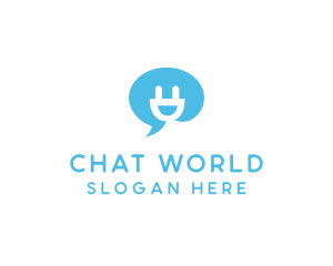 Happy Plug Chat Bot logo design