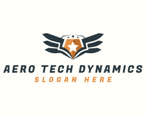 Shield Wings Security logo design