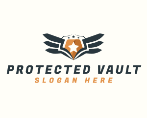 Shield Wings Security logo design