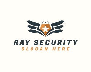 Shield Wings Security logo design