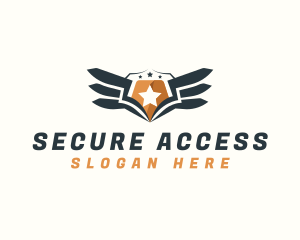 Shield Wings Security logo design