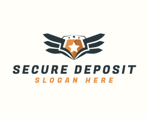 Shield Wings Security logo design