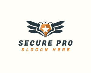 Shield Wings Security logo design