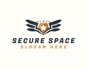 Shield Wings Security logo design