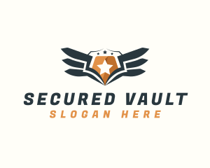 Shield Wings Security logo design