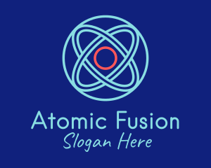 Minimalist Atom Nucleus logo